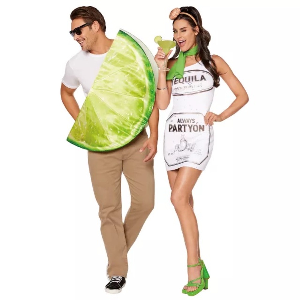 Tequila & Lime Couples Halloween Costume – Adult OSFM – Funny Party Costume